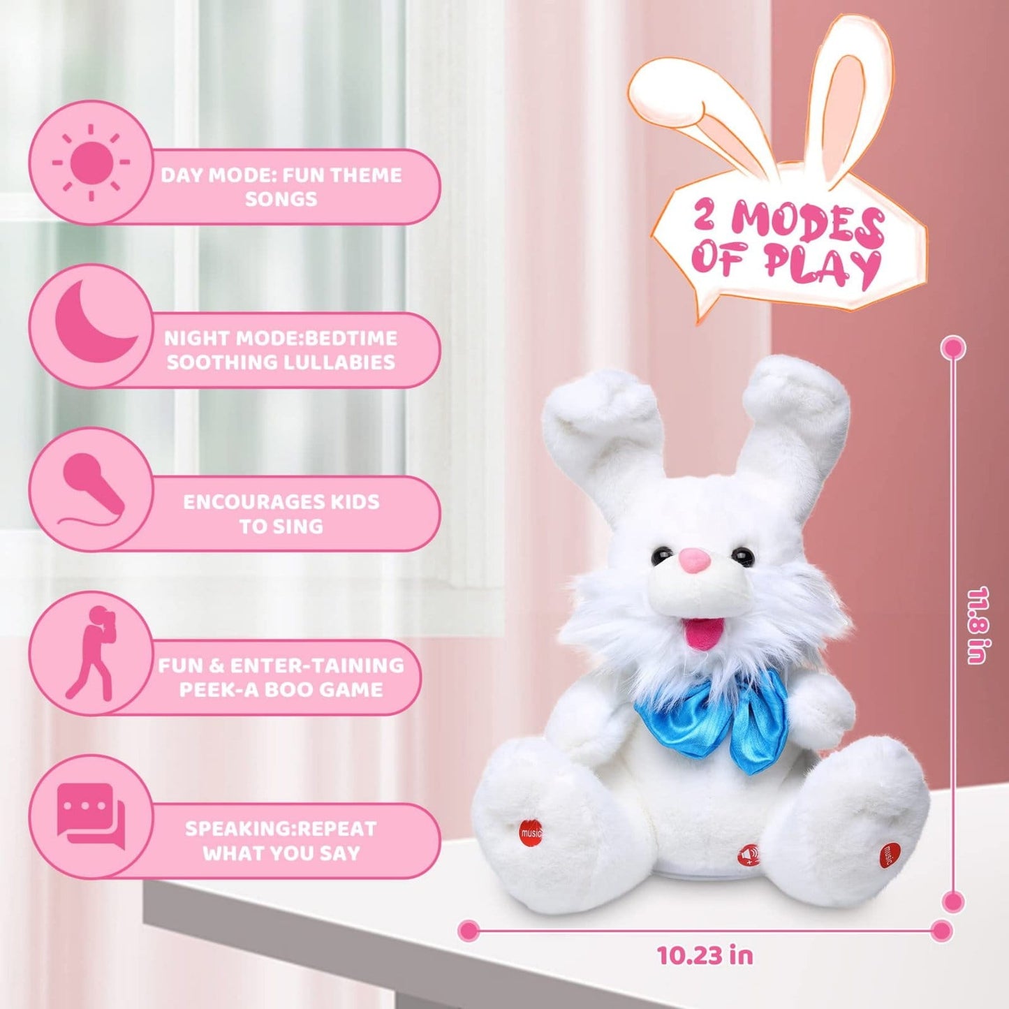 Brbljivi Zeka Bunny koji ponavlja reci i mrda usima