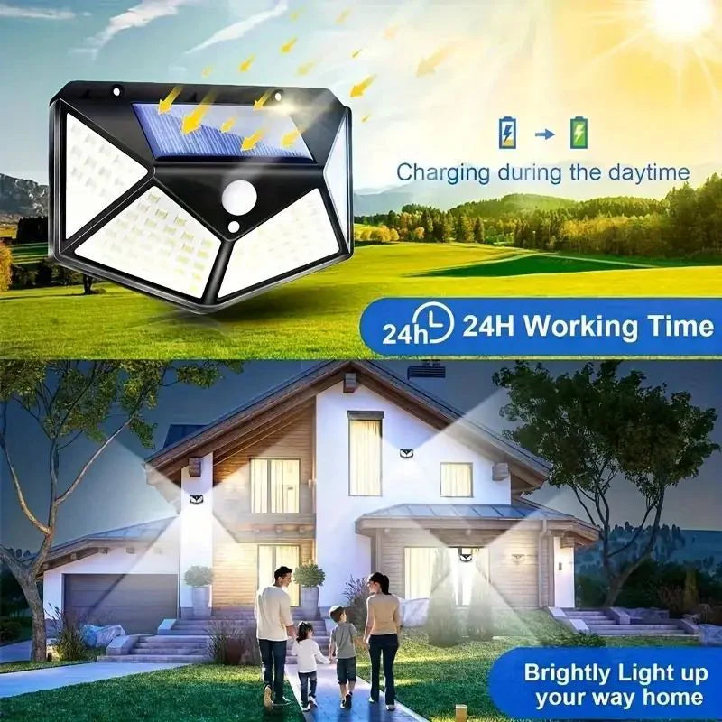 SOLARNI REFLEKTORI SA SENZOROM 100 LED dioda 2kom